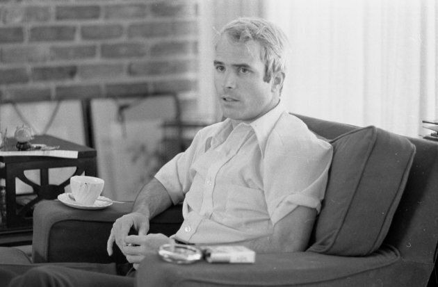 U.S. Navy Lt. Comdr. John S. McCain is interviewed about his experiences as a prisoner of war during the war in Vietnam, April 24, 1973.