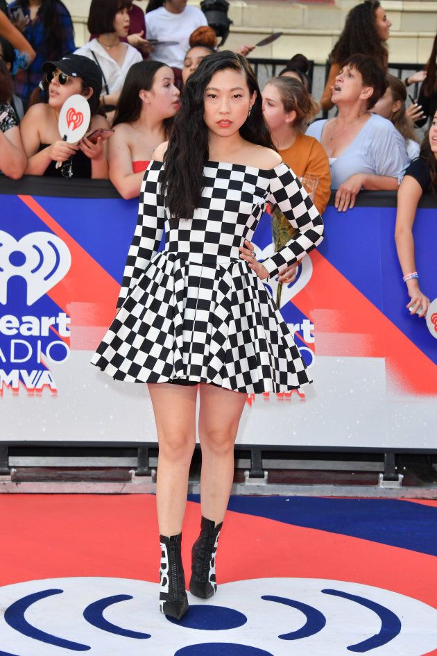Awkwafina arrives at the 2018 iHeartRADIO MuchMusic Video Awards at MuchMusic HQ in Toronto on Sunday.