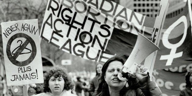 A pro-choice marcher in Toronto's Queen's Park in the 1970s.