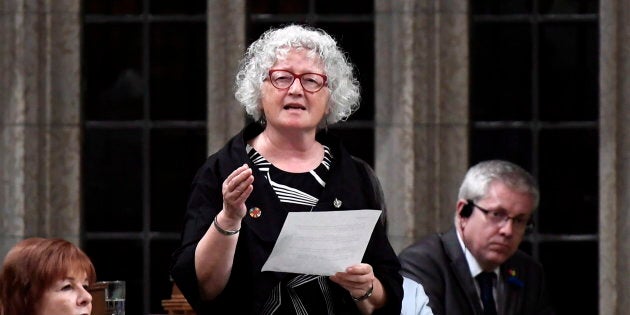 NDP MP Linda Duncan rises in the House of Commons on June 1, 2018.