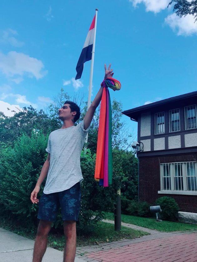 Egypt LGBTQ activist Ahmed Alaa marched at Ottawa's Capital Pride parade and is seeking asylum in Canada to avoid persecution in Egypt.