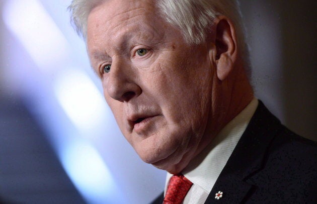 Bob Rae, the government's special envoy to Myanmar, holds a press conference in the foyer of the House of Commons on Parliament Hill in Ottawa on Oct. 23, 2017.