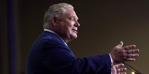 Ontario Premier Doug Ford speaks in Ottawa on Aug. 20, 2018.