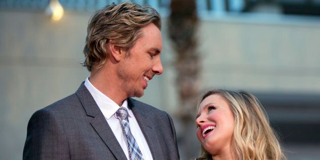 Dax Shepard and wife Kristen Bell attend the premiere of