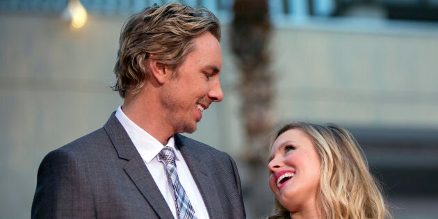 Dax Shepard and wife Kristen Bell attend the premiere of