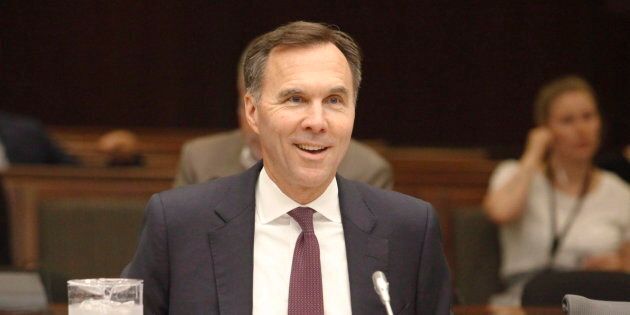 Finance Minister Bill Morneau appears at the Commons committee on the statutory review of the Proceeds of Crime and Terrorist Financing Act in Ottawa on June 20, 2018.