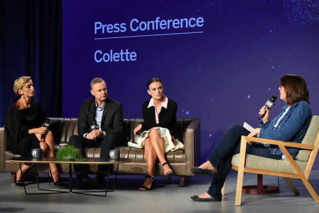 Denise Gough, Keira Knightley and Wash Westmoreland attend a press conference for 'Colette' Press Conference at TIFF Bell Lightbox on September 10, 2018.