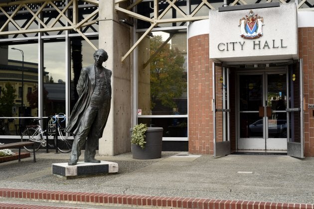 The statue of John A. Macdonald outside Victoria's City Hall was removed in August 2018.