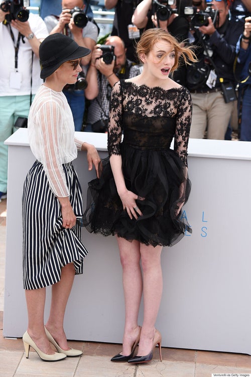 Emma Stone Rocks Black Lace Mini Dress At Cannes 2015 | HuffPost Style