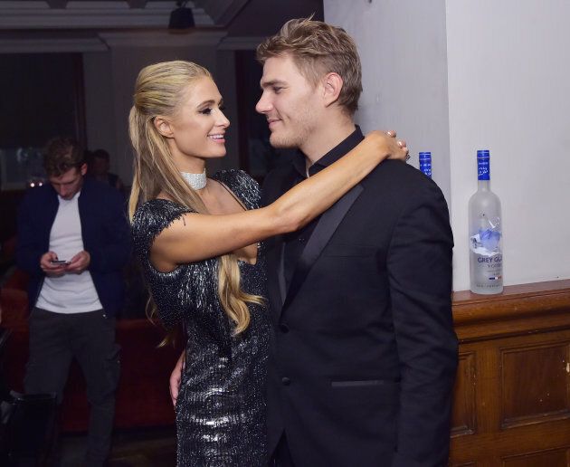 Paris Hilton and Chris Zylka at "The Death and Life of John F. Donovan" premiere party hosted by Grey Goose vodka and Soho House.