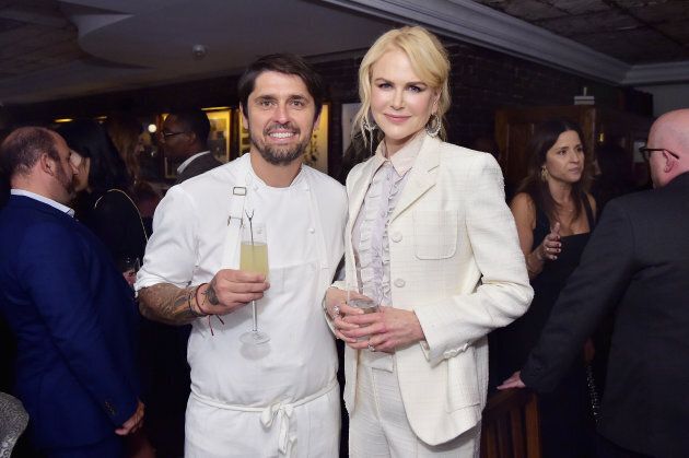 Chef Ludo Lefebvre and Nicole Kidman at the 'Destroyer' cast dinner hosted by Grey Goose vodka and Soho House.