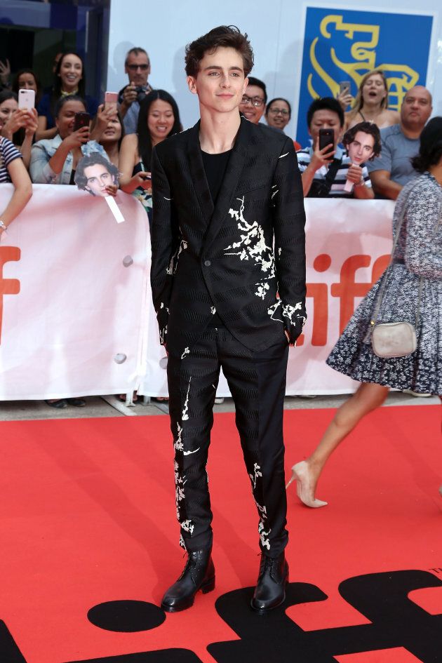 Timothee Chalamet attends the 'Beautiful Boy' premiere at TIFF.