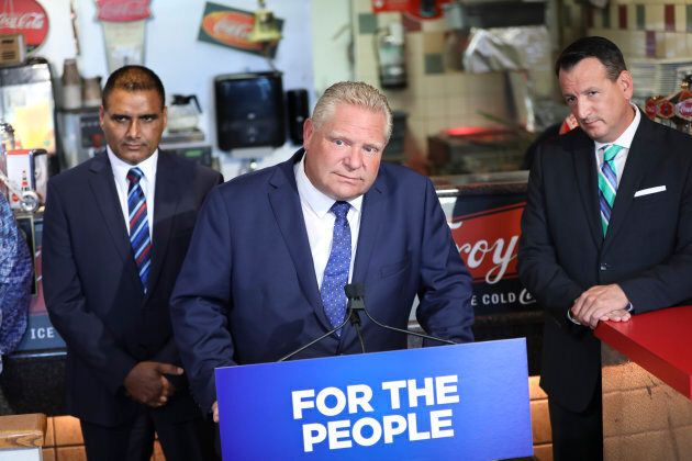 Ontario Premier Doug Ford in Milton on Aug. 29, 2018.