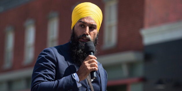 NDP Leader Jagmeet Singh speaks at an event in Burnaby, B.C., on Aug. 8, 2018.