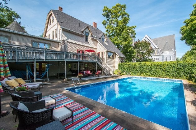 A backyard pool is perfect for hot summer days.