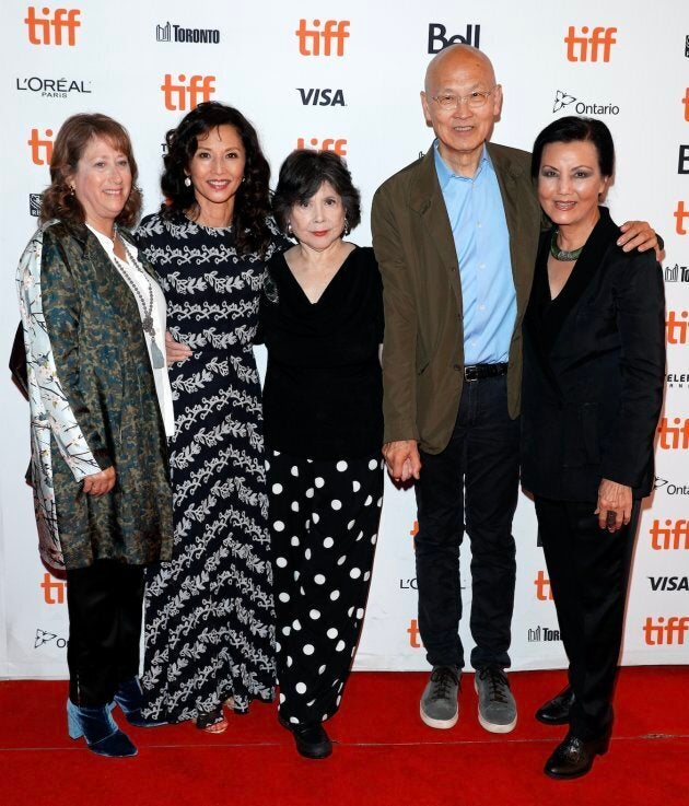 (L-R) Heidi Levitt, Tamlyn Tomita, Tsai Chin, Wayne Wang, and Kieu Chinh at the 'The Joy Luck Club' at TIFF 2018.