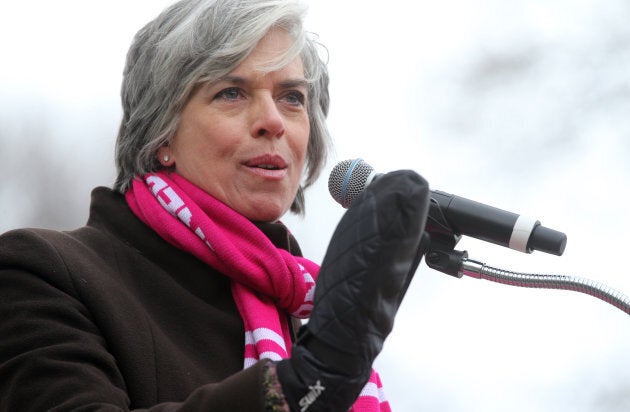 U.S. Congresswoman Katherine Clark addresses the crowd during a Stand With Planned Parenthood rally at Boston Common in Boston, Mass. on March 4, 2017. Clark introduced the Bringing Postpartum Depression Out of the Shadows Act, which passed in 2016.