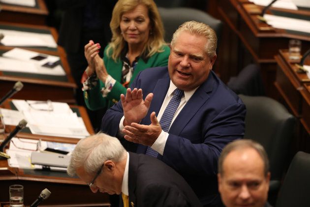 Ontario Premier Doug Ford, seen here in the Legislative Assembly on Sept. 17, has launched a constitutional challenge of the federal government's carbon tax plan.