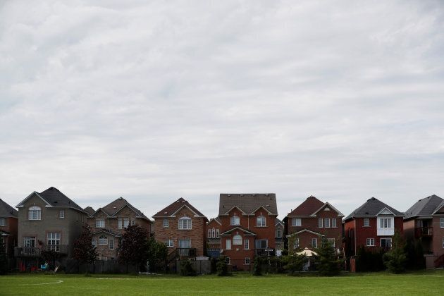 Houses back onto a park in Vaughan, a suburb with an active real estate market, in Toronto, Canada, May 24, 2017.