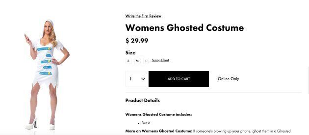 Party City is now offering a "Ghosted" costume.