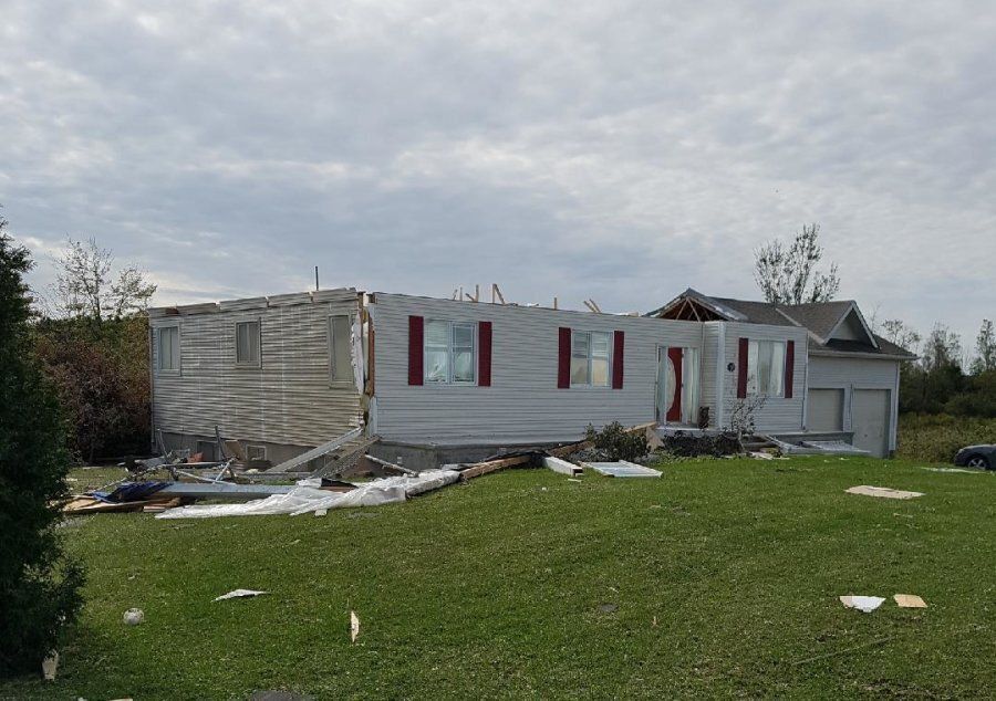 A home in Dunrobin, Ont. lost its roof after a tornado swept through the community on Sept. 21, 2018.