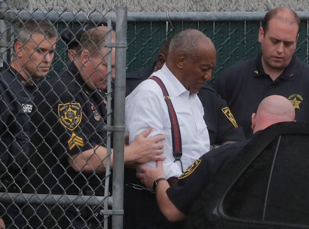 Bill Cosby leaves the Montgomery County Courthouse in handcuffs in Norristown, Pennsylvania on Sept. 25, 2018.