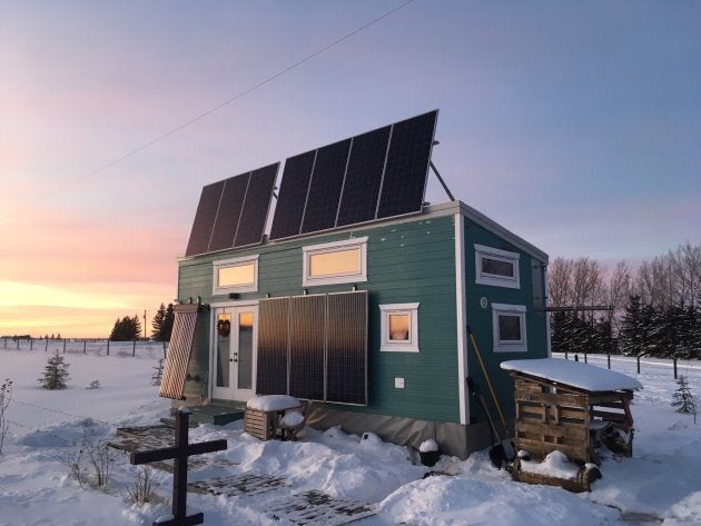 Zerbin's home sits in a field north of Edmonton and is outfitted with multiple solar panels, which help him live completely off-grid.