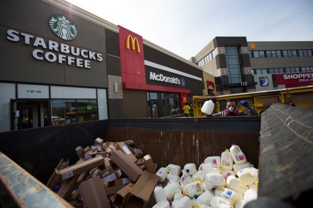 Fort McMurray store crews had to remove all food products from their stores after the wildfires.