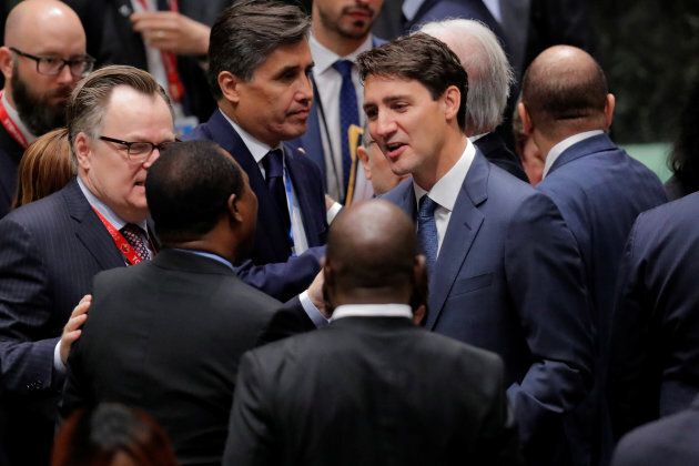 Prime Minsiter Justin Trudeau attends the High Level Nelson Mandela Peace Summit during the 73rd United Nations General Assembly in New York on Sept. 24, 2018.