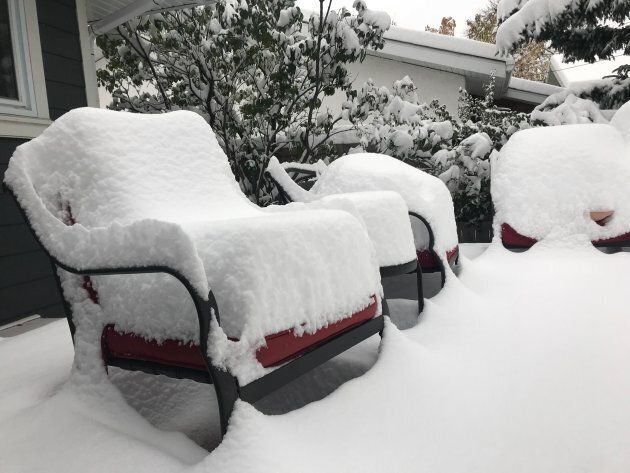 A wintery blast in Calgary left almost a foot of snow in some parts of the city.
