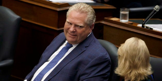 Ontario Premier Doug Ford is seen during a sitting of the legislature at Queen's Park in Toronto on Sept. 15, 2018.