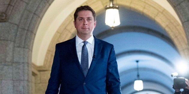 Conservative Leader Andrew Scheer is shown in the foyer of the House of Commons on Parliament Hill on Oct. 1, 2018.