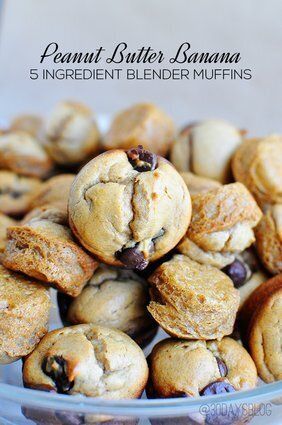 Peanut Butter Banana 5-Ingredient Blender Muffins