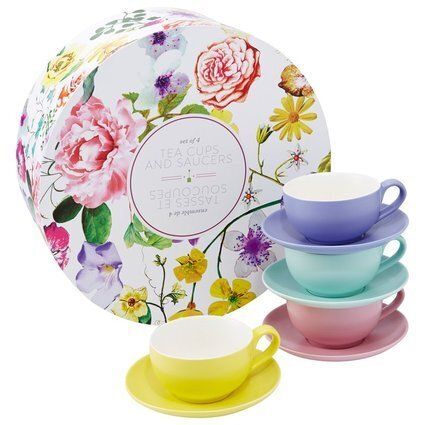 Floral Teacups And Saucers