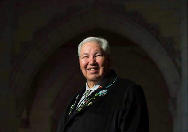 Sen. Murray Sinclair stands in the foyer of the House of Commons on April 12, 2016.