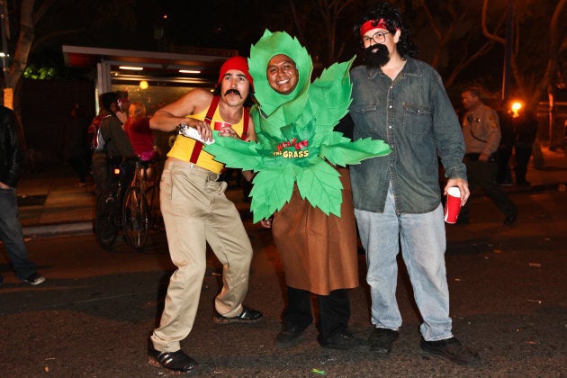 Partygoers at the West Hollywood Halloween Costume Carnival on October 31, 2011 in West Hollywood, California.