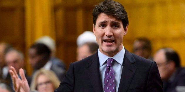 Prime Minister Justin Trudeau stands during question period in the House of Commons on Oct. 22, 2018.