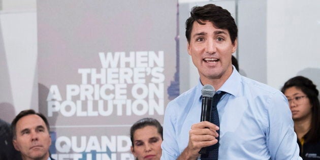 Prime Minister Justin Trudeau speaks to students at Humber College in Etobicoke, Ont. on Oct. 23, 2018.