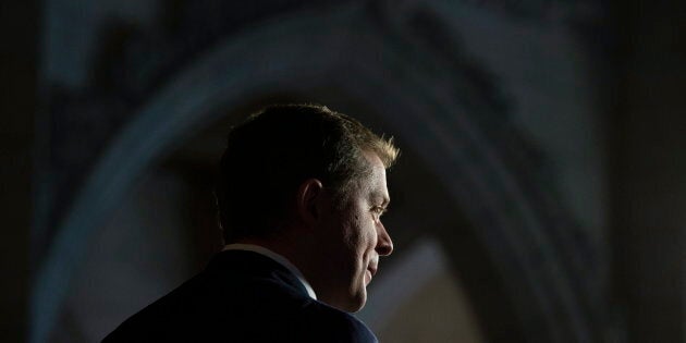 Conservative Leader Andrew Scheer is seen in the foyer of the House of Commons on Oct. 23, 2018.