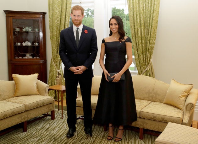 Prince Harry and Meghan Markle attend a reception at Government House on Oct. 28, 2018 in Wellington, New Zealand.