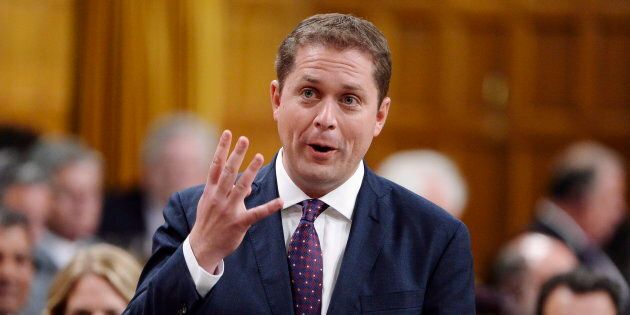 Conservative Leader Andrew Scheer rises during question period on Sept. 18, 2018.