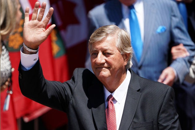 Former Premier Mike Harris attends Ontario Premier Doug Ford's swearing in ceremony in Toronto, Ont. on June 29, 2018.