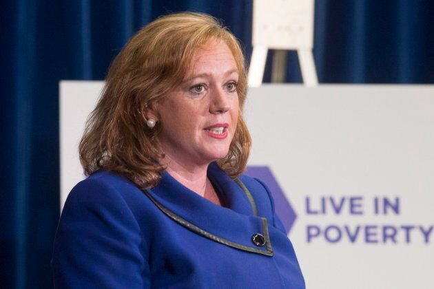 Lisa Macleod, Ontario's Children, Community and Social Services Minister, announces welfare rates will increase 1.5 per cent instead of the three-per-cent promises in the Liberals' pre-election budget.