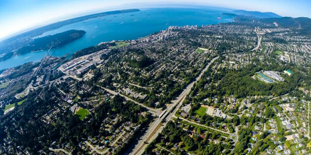An aerial view of West Vancouver, one of Canada's most pricey real estate markets. The Vancouver region has fallen from first place to dead last in a global ranking of luxury housing markets.