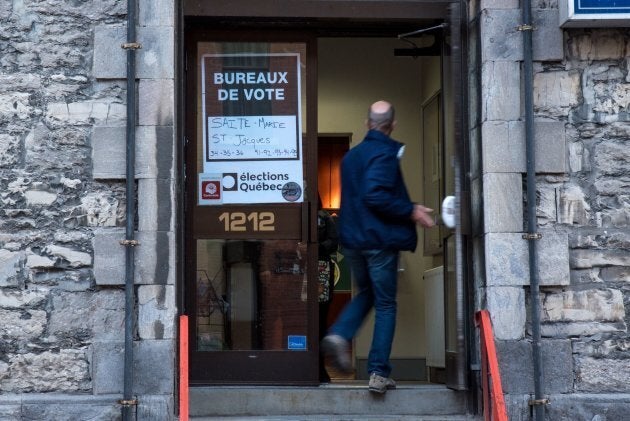 A polling station in the Quebec provincial elections on Oct. 1, 2018.