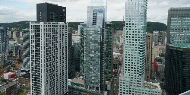 Condo and office towers on the west side of downtown Montreal.