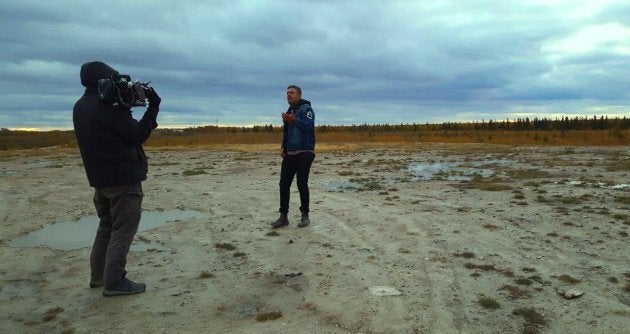 Adrian Sutherland filming during Midnight Shine's video shoot for "I Need Angels."