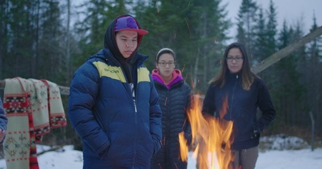 Still from "Some Stories...," a short film directed by Clayton Windatt with members of the North Bay Indigenous Friendship Centre.