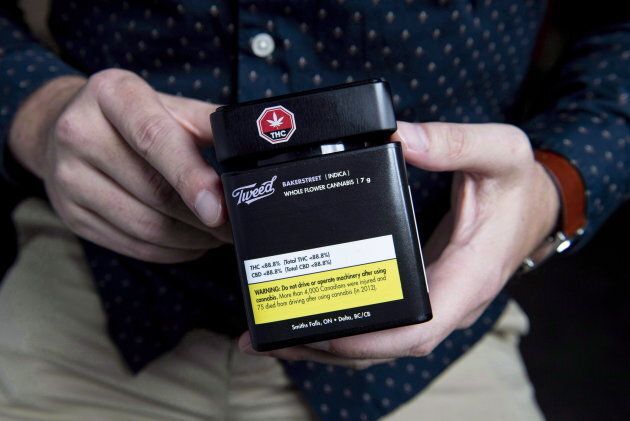 Packaging for a recreational cannabis product is shown at Canopy Growth Corporation's Tweed headquarters in Smiths Falls, Ont., on Oct. 12, 2018.