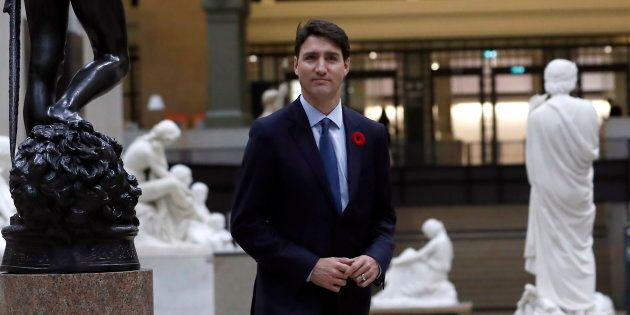 Prime Minister Justin Trudeau arrives at the Orsay Museum in Paris, France on Nov. 10, 2018.